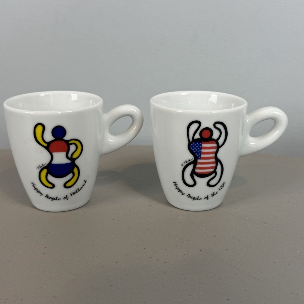 Martens Gallery Walküre Set 2 Espresso Cups Human People USA Holland Abstract